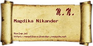 Magdika Nikander névjegykártya